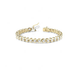 5.00_MM_Round_Cut_Diamond Bezel Set Tennis Bracelet