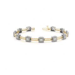 4.00MM_Round Cut Diamond Flush Set _Tennis Bracelet For Women