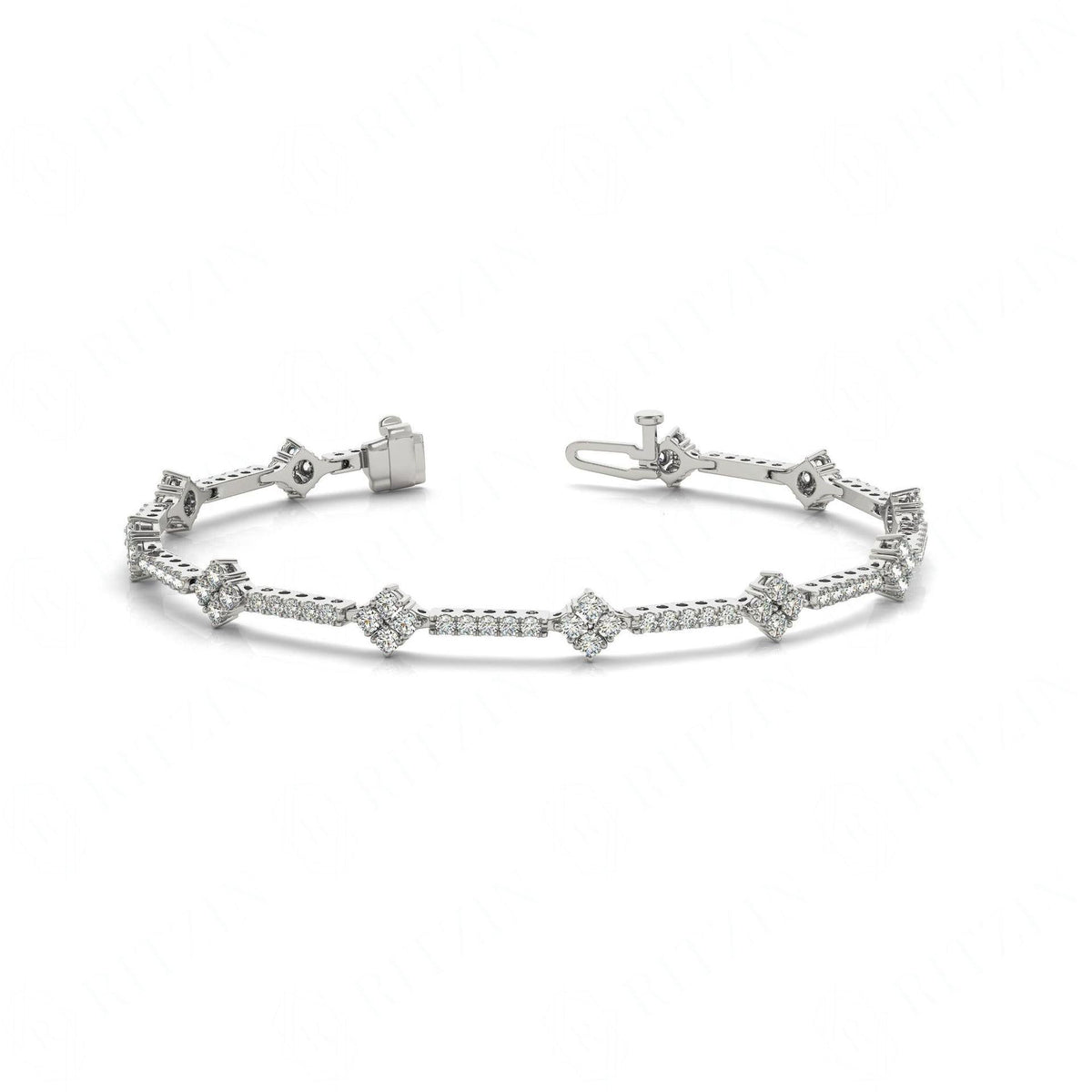 2.00 MM Round Cut Diamond Prong Set Tennis Unique Style Bracelet For Women