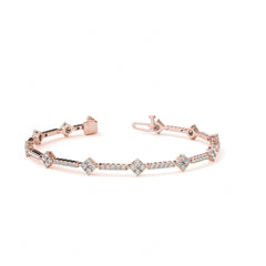 2.00 MM Round Cut Diamond Prong Set Tennis Unique Style Bracelet For Women