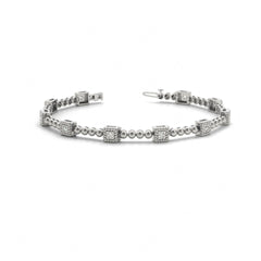 5.00_MM_Round Cut Diamond Flush Set Tennis Bracelet