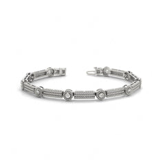 4.00 MM Round Cut Diamond Bezel Set Tennis Bracelet For Women