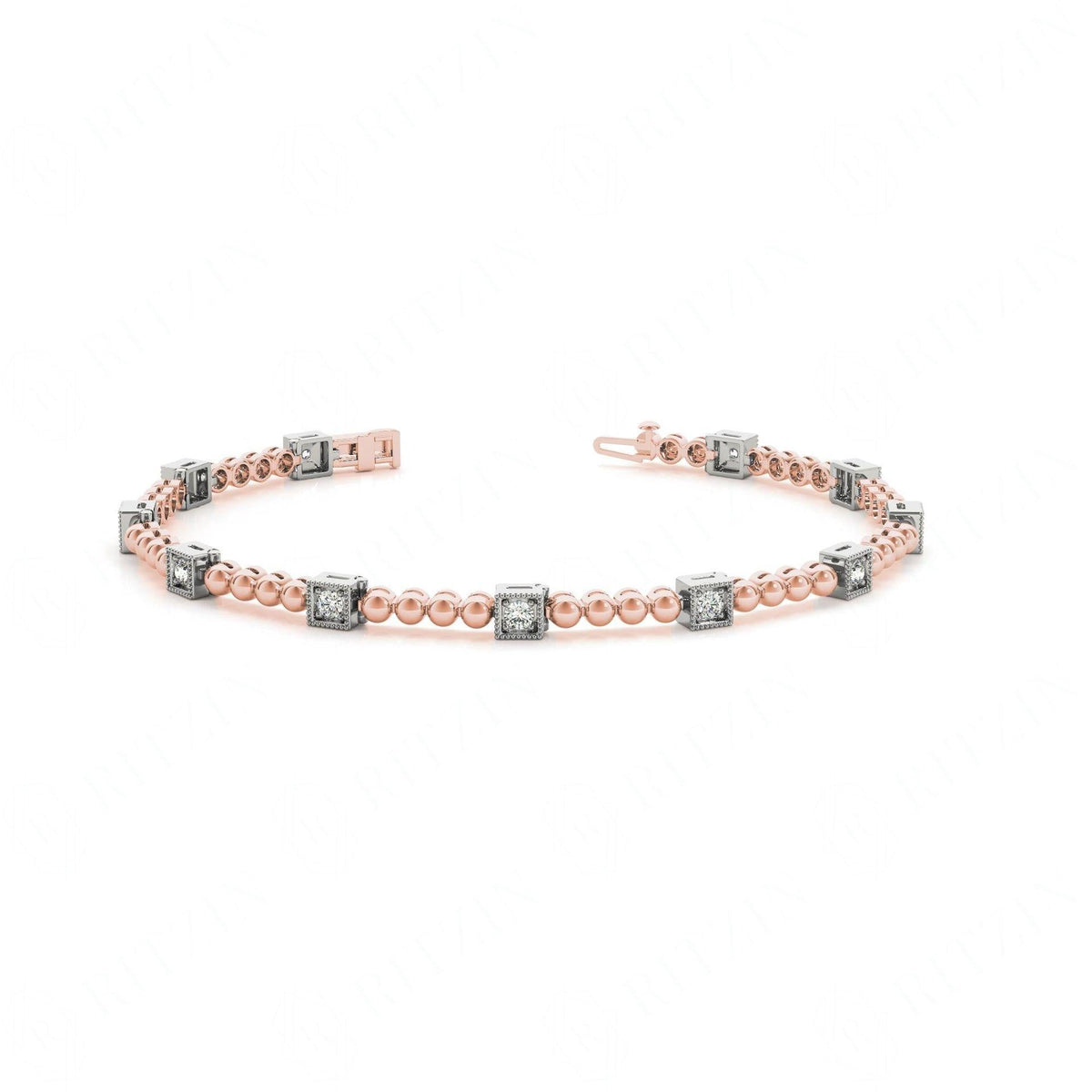 4.50mm round cut diamond Prong  Set Tennis Bracelet