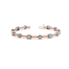 4.00 MM Round Cut Diamond Bezel Set Tennis Bracelet For Women