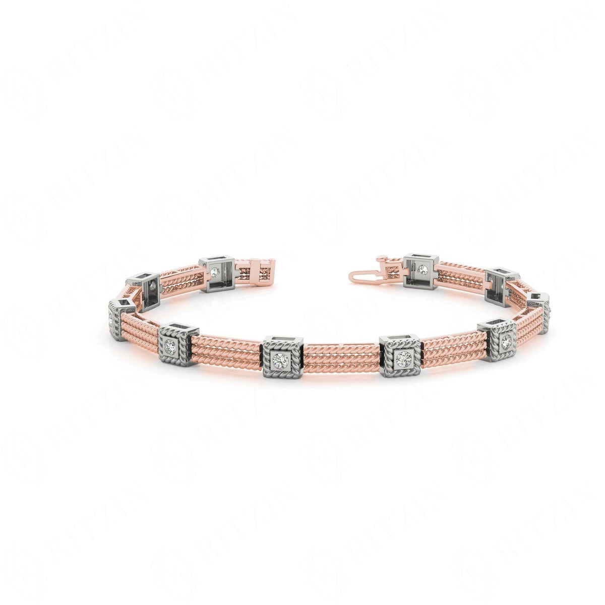 4.00 MM Round Cut Diamond Flush Set Tennis Bracelet