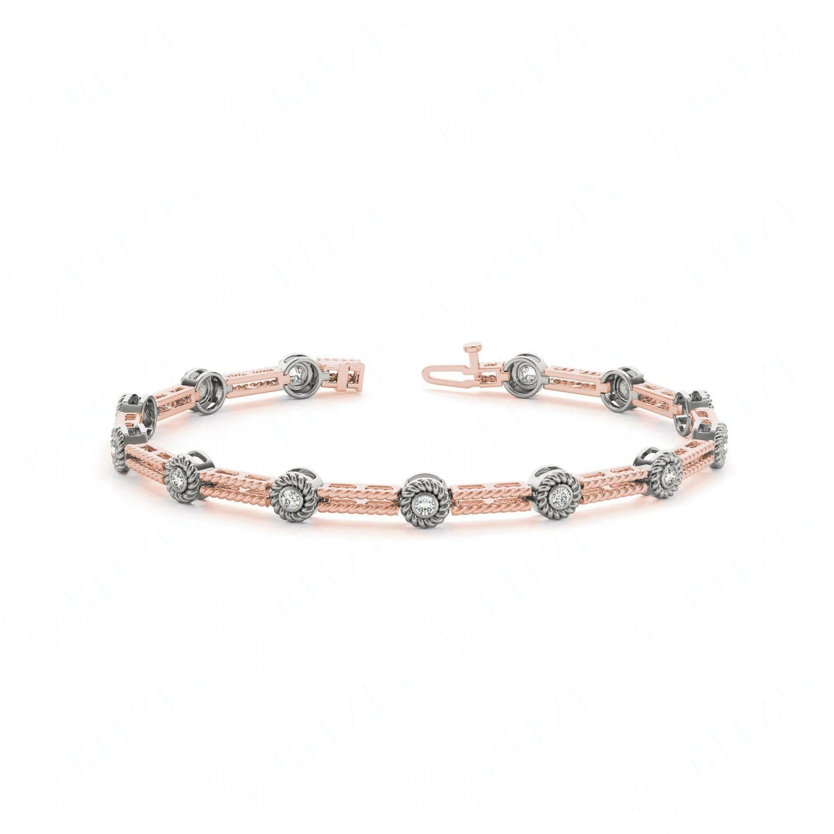 4.50 MM Round Cut Diamond Prong Set Tennis Bracelet For Women