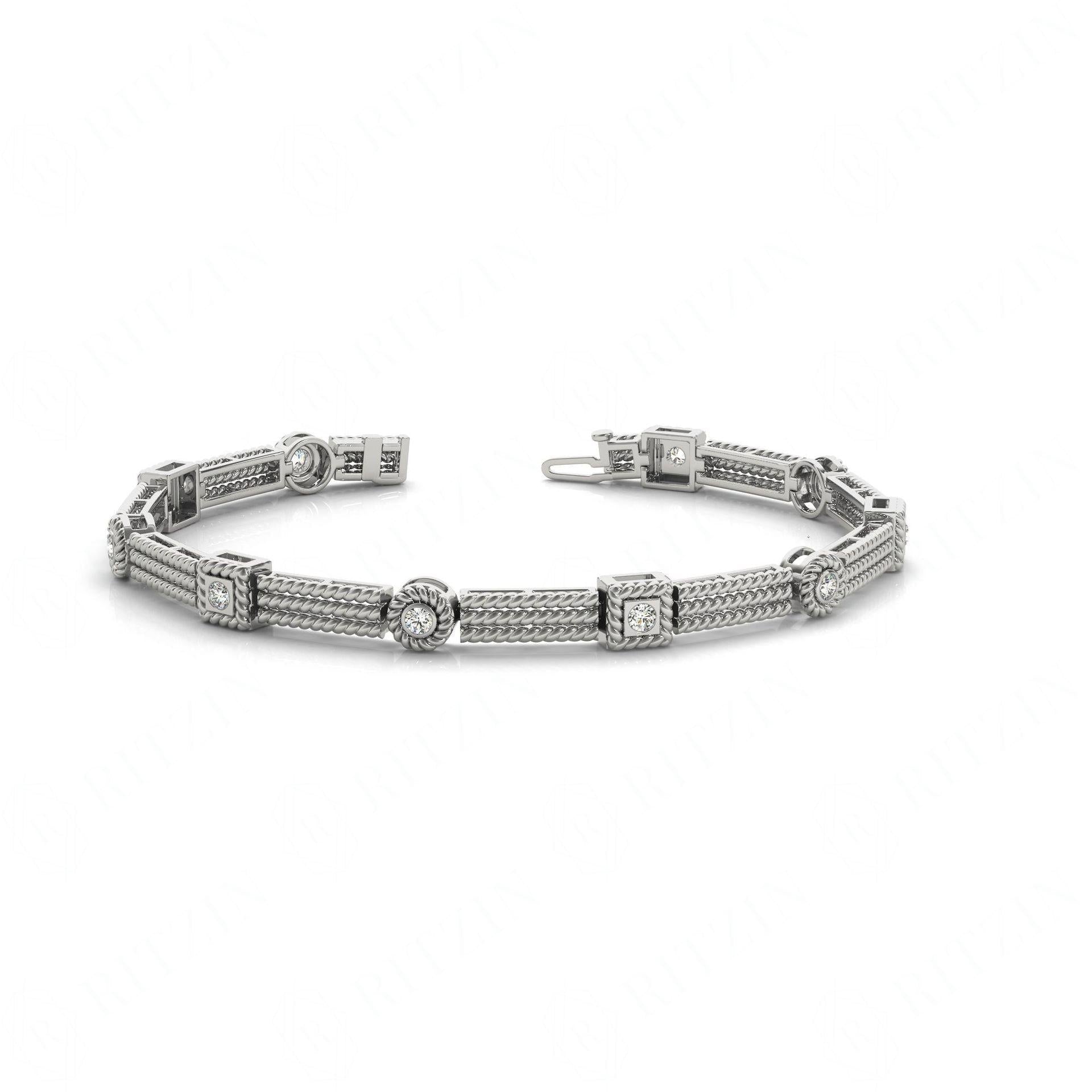 Round Brilliant Cut Tennis Moissanite Bracelet for Women White Wedding Ring