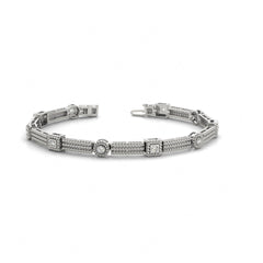 Round Brilliant Cut Tennis Moissanite Bracelet for Women White Wedding Ring