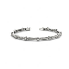 Round Brilliant Cut Tennis Moissanite Bracelet for Women White Wedding Ring