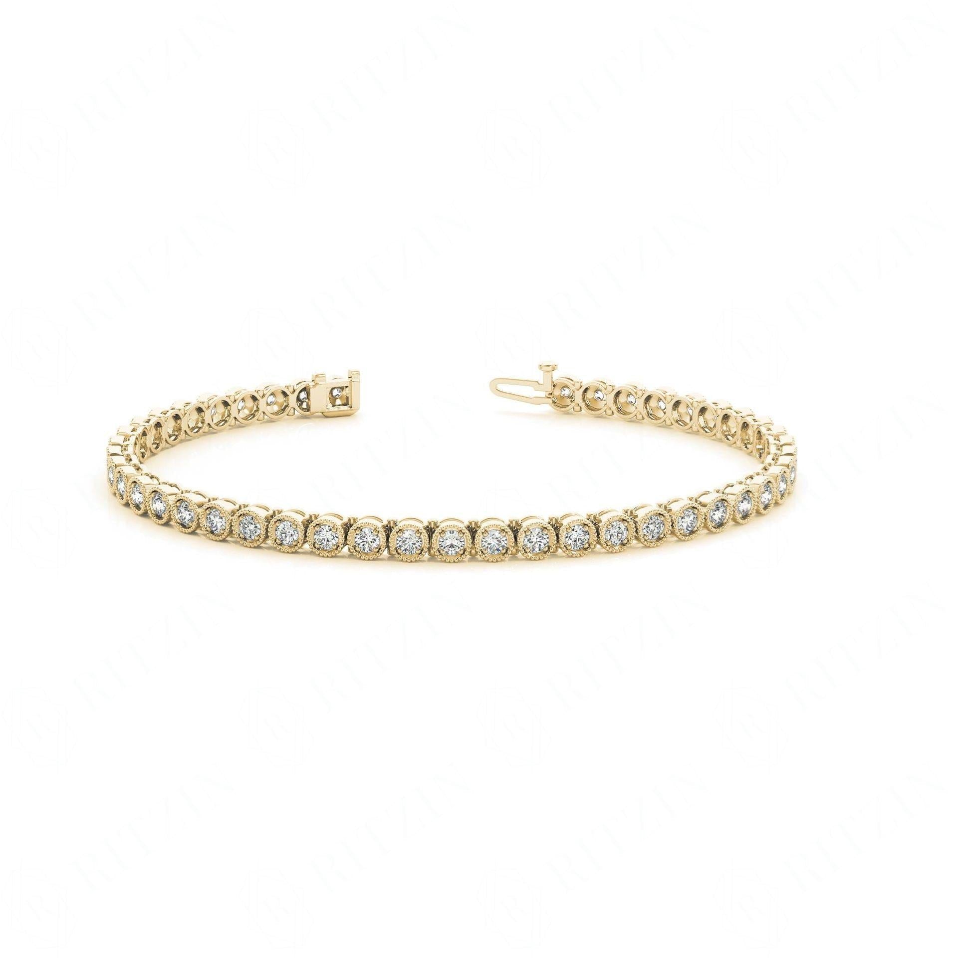 Round Brilliant Cut Tennis Moissanite Bracelet for Women Yellow Wedding Ring