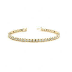 Round Brilliant Cut Tennis Moissanite Bracelet for Women Yellow Wedding Ring