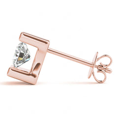 4 MM Round Cut Solitaire Style Earrings For_Her