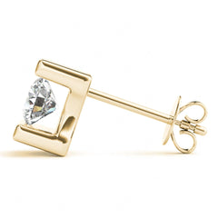 4 MM Round Cut Solitaire Style Earrings For_Her