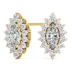 10.00 x 5.00 MM Marquise Cut Halo Style Stud earrings For Women