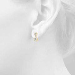 5 MM Round Cut Drop Dangle Style Bezel Setting Earrings