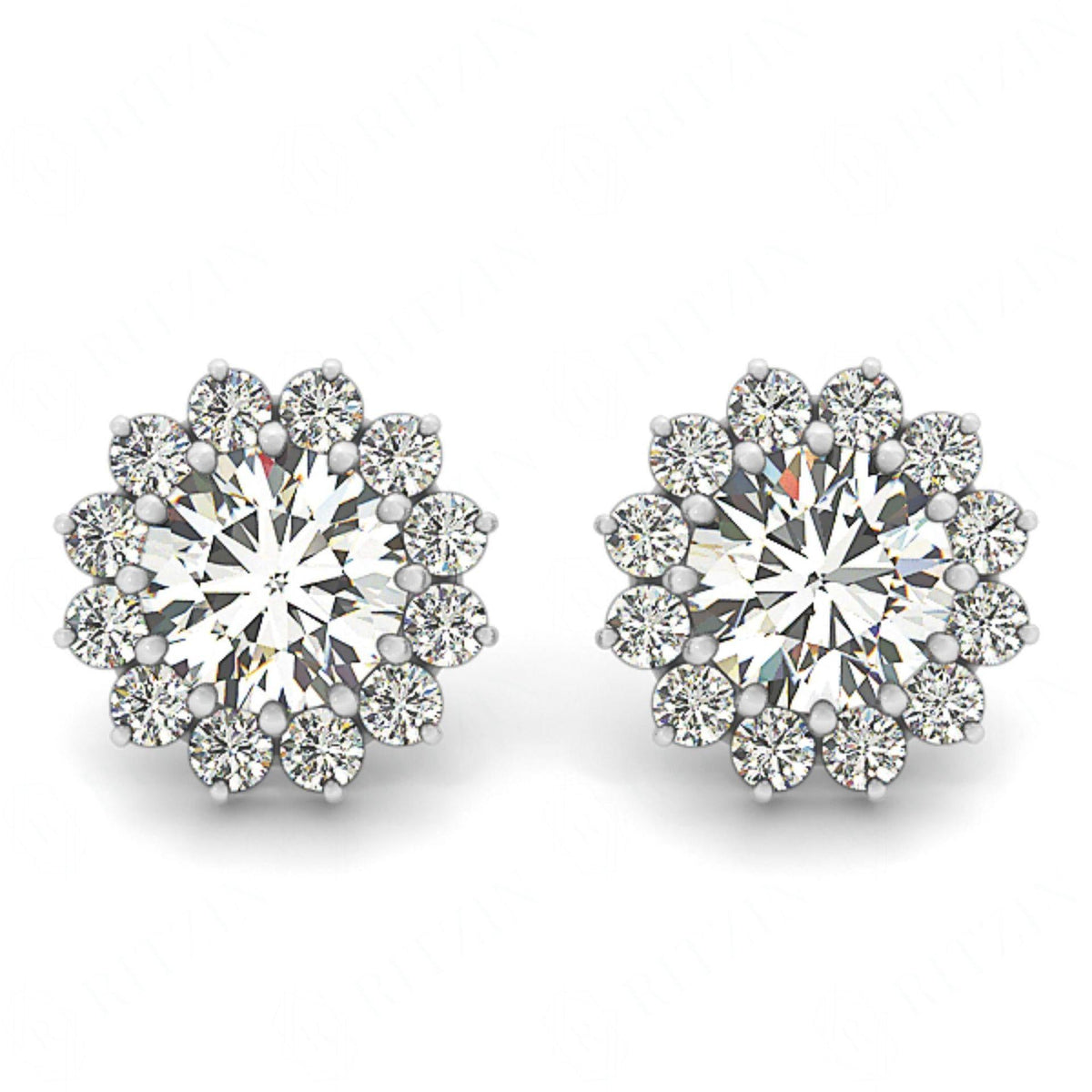 6.50MM_RoundCut_Floral_Earrings_