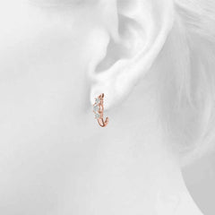 5 MM Round Cut 3 Stone Style Prong Earrings