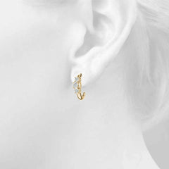 5 MM Round Cut 3 Stone Style Prong Earrings