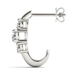 5 MM Round Cut 3 Stone Style Prong Earrings