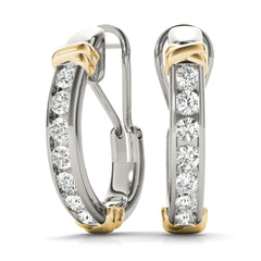 2.50 MM Round Cut j hoops earrings