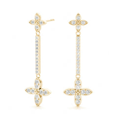 1.5MM Round Cut Dangle Big Earrings Fo_ Her/Women_