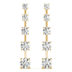 5.00 MM_Round Cut 5 Stone Style Dangle Earrings For_Her/Women