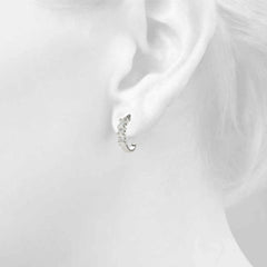 3.5 MM Round Cut 3 Stone Style Earrings