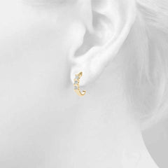3.5 MM Round Cut 3 Stone Style Earrings