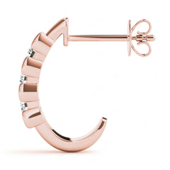 3.5 MM Round Cut 3 Stone Style Earrings