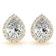 4 MM Main Stone White Round 3 Stone Earring