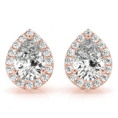 4 MM Main Stone White Round 3 Stone Earring