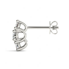 2.50 MM Round Cut 3 Stone Earrings