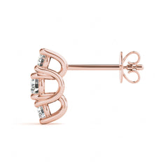 2.50 MM Round Cut 3 Stone Earrings