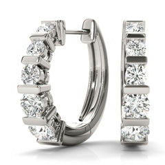 Round Cut Standard Hoop earrings For Her/Women