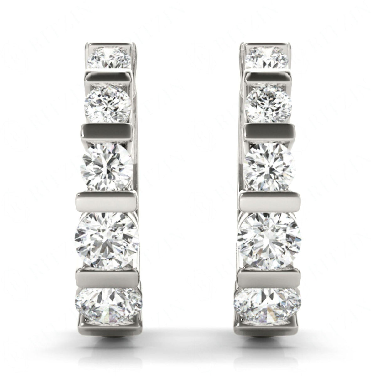 Round Cut Standard Hoop earrings For Her/Women