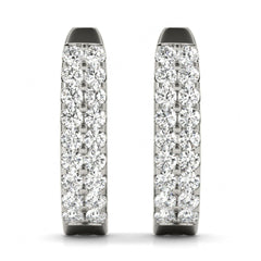 1.60MM Round Cut Hoop Earrings For Women
