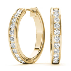 Round Cut Huggie Hoop Earrings For Her/Women