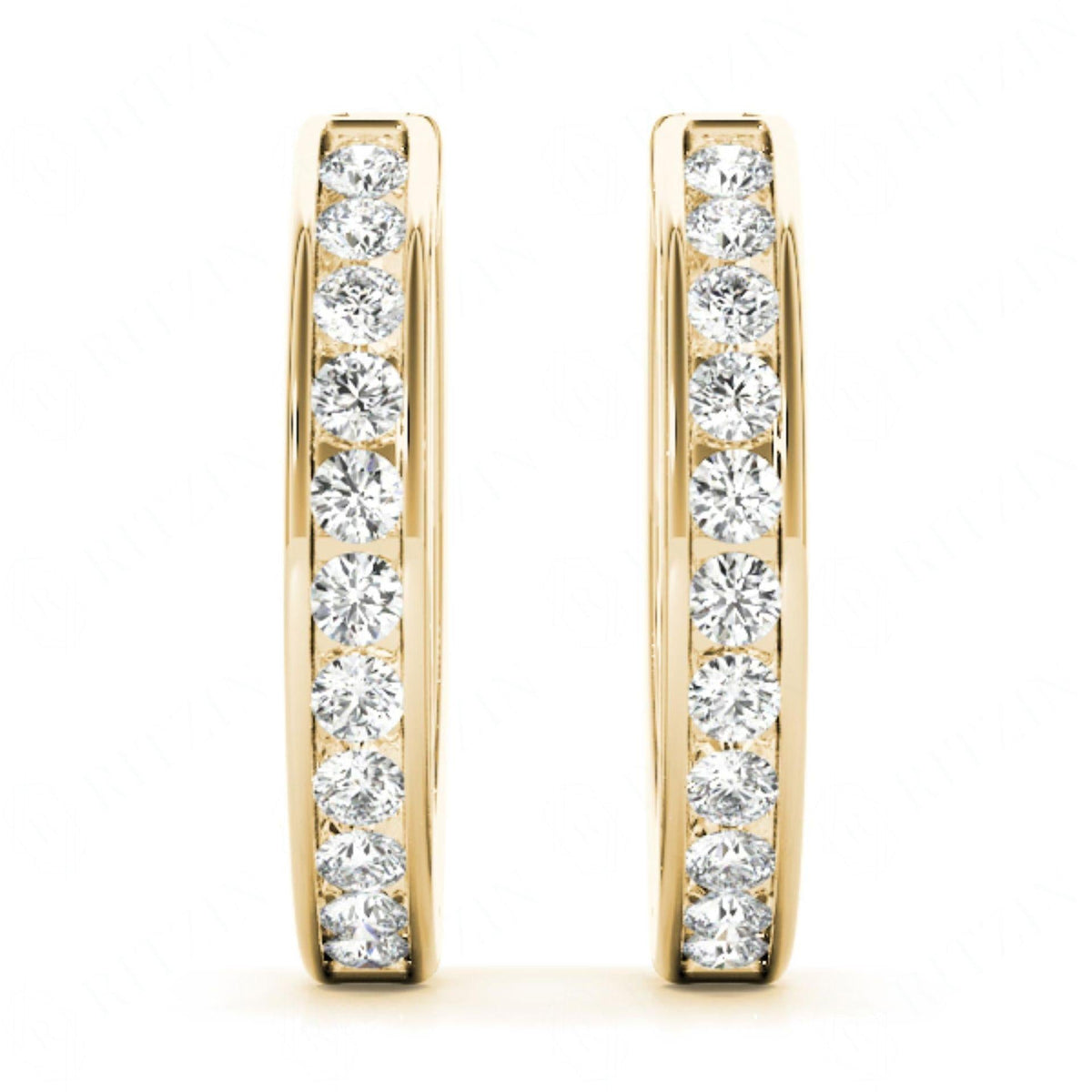 Round Cut Huggie Hoop Earrings For Her/Women