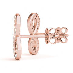 2.00 MM Round Cut Twisted Style Stud Earrings For Her
