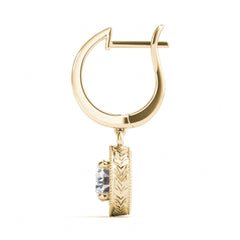 6.50MM Round Cut Dangle Hoop Earrings For Her/Women