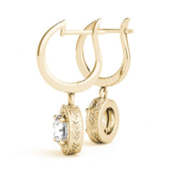 6.50MM Round Cut Dangle Hoop Earrings For Her/Women