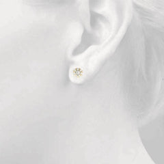 6.00MM Round Cut Floral Style Stud Earrings For Women