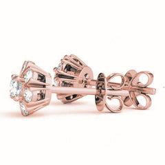 6.00MM Round Cut Floral Style Stud Earrings For Women
