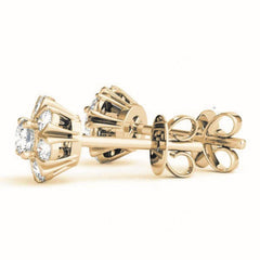 6.00MM Round Cut Floral Style Stud Earrings For Women