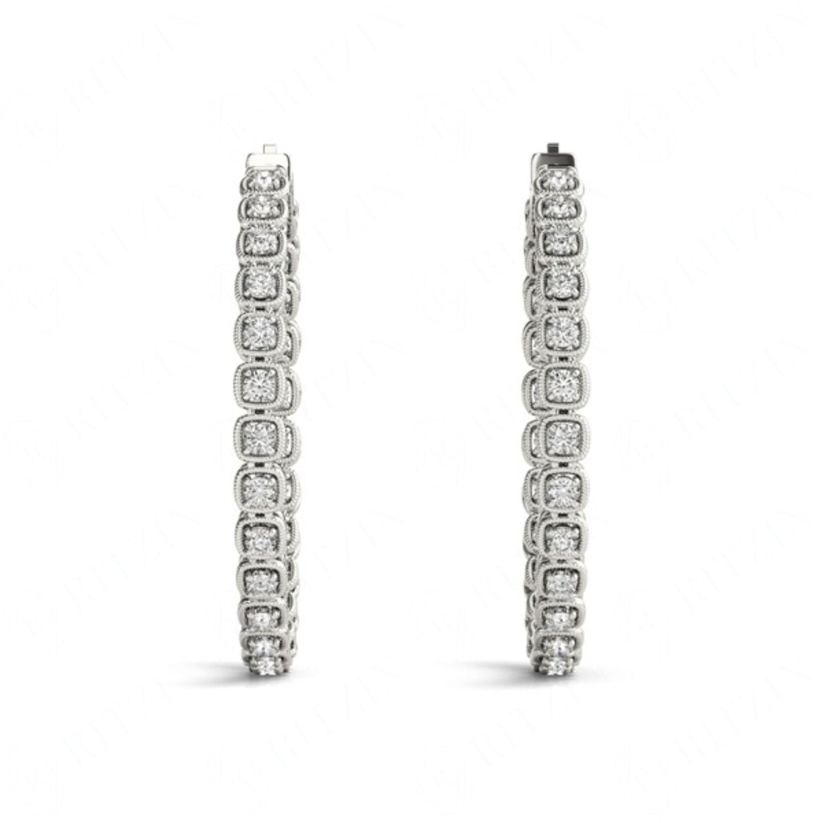 2.50MM_Round Cut Hoop Earring For Her