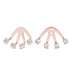 2.00mm Round Cut Unique Style Stud Earrings For Her
