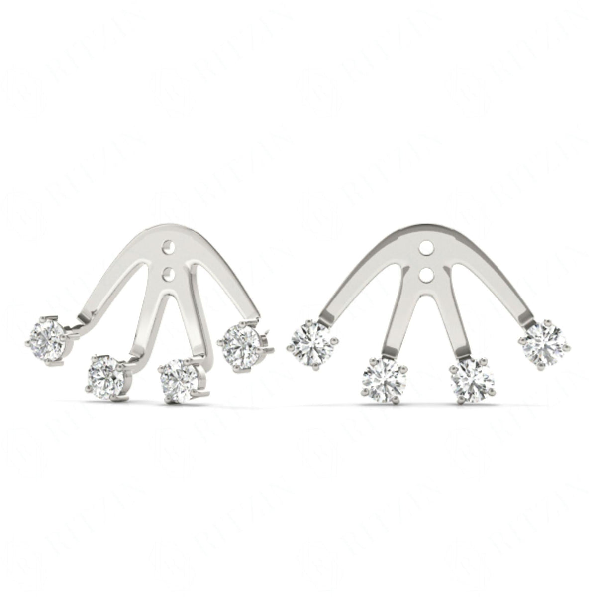 2.00mm Round Cut Unique Style Stud Earrings For Her