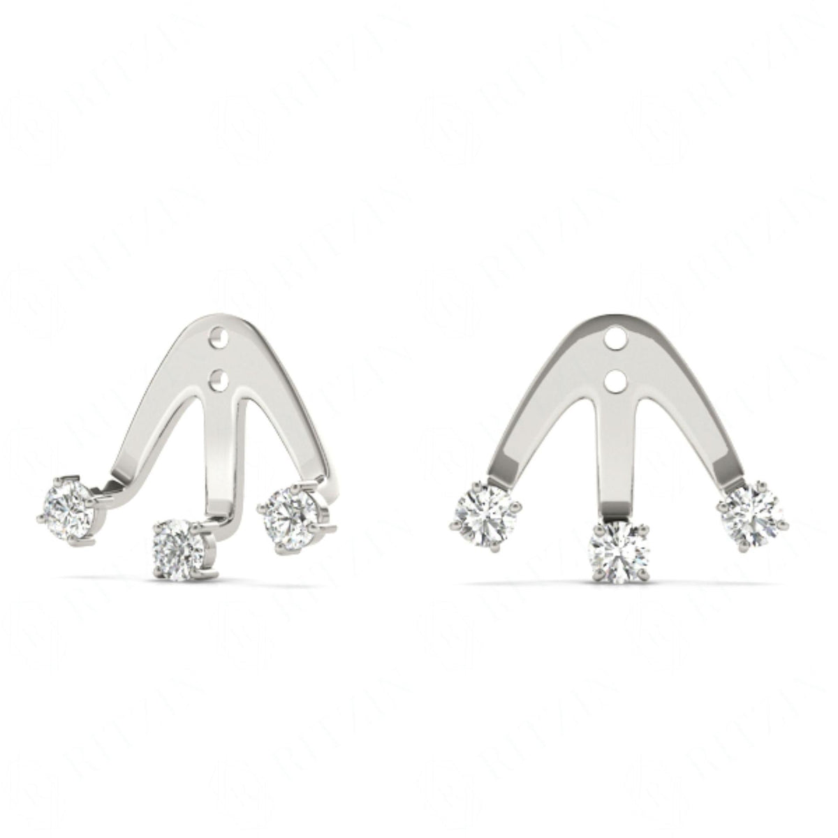 2.50mm Round Cut Unique Style Stud Earrings For Women/Her