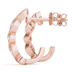 3.50mm Round Cut Half Hoop Style Earrings For Women