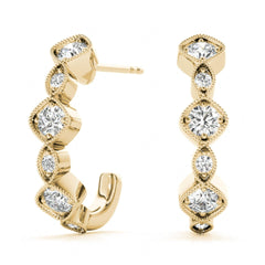 3.50 MM Round Cut Half Hoop Style Earrings For Women/Her